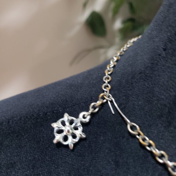 Women Fashion Gold & Blue Tone Geometric Shape Link Chain Choker Necklace - Picture 6 of 6